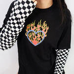 Checkerboard Long Sleeve Tee - TulipQueen