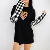 Checkerboard Long Sleeve Tee - TulipQueen